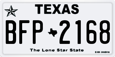 TX license plate BFP2168