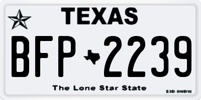 TX license plate BFP2239
