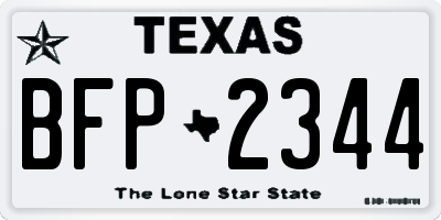 TX license plate BFP2344