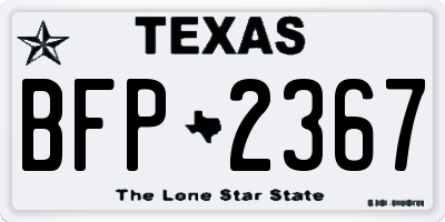 TX license plate BFP2367