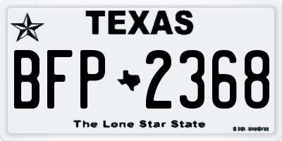 TX license plate BFP2368