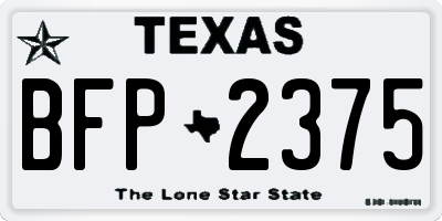 TX license plate BFP2375