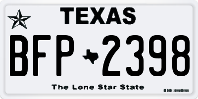 TX license plate BFP2398