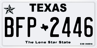 TX license plate BFP2446