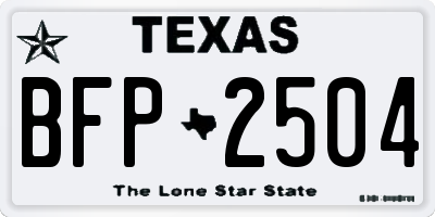 TX license plate BFP2504