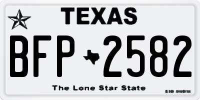 TX license plate BFP2582