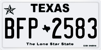 TX license plate BFP2583