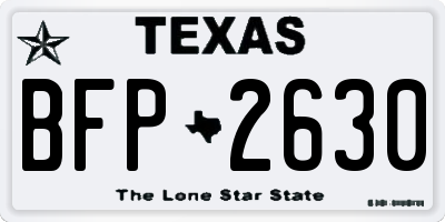 TX license plate BFP2630