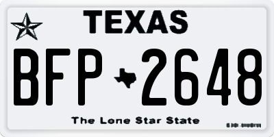 TX license plate BFP2648