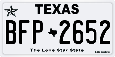TX license plate BFP2652