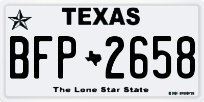 TX license plate BFP2658
