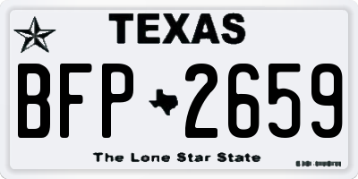 TX license plate BFP2659