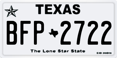 TX license plate BFP2722