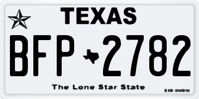 TX license plate BFP2782