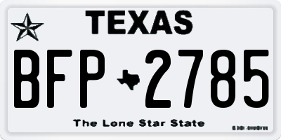 TX license plate BFP2785
