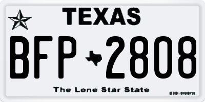 TX license plate BFP2808