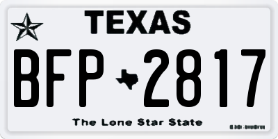 TX license plate BFP2817