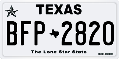 TX license plate BFP2820