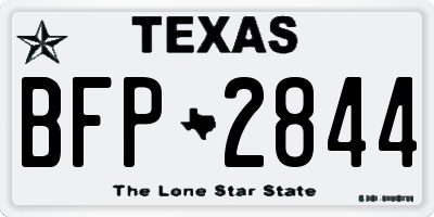 TX license plate BFP2844
