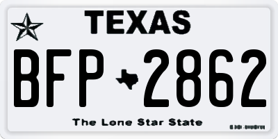 TX license plate BFP2862