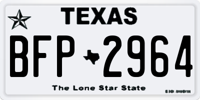 TX license plate BFP2964