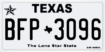 TX license plate BFP3096