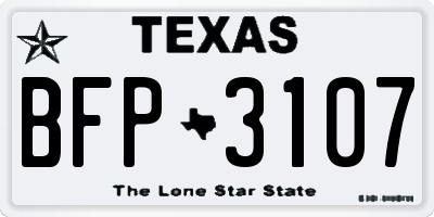 TX license plate BFP3107