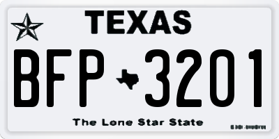TX license plate BFP3201