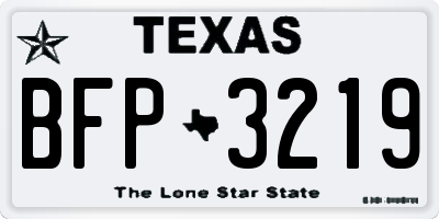 TX license plate BFP3219
