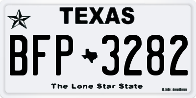 TX license plate BFP3282