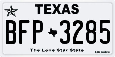 TX license plate BFP3285