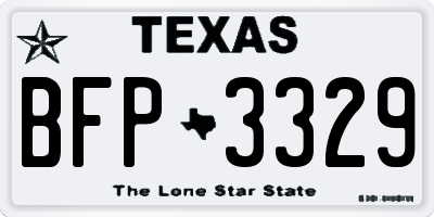 TX license plate BFP3329