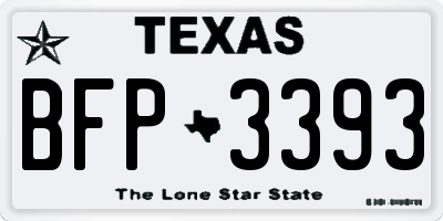 TX license plate BFP3393