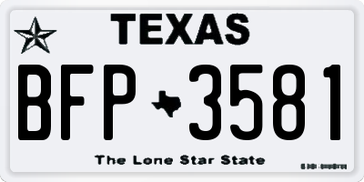 TX license plate BFP3581