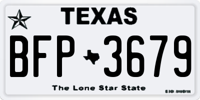 TX license plate BFP3679