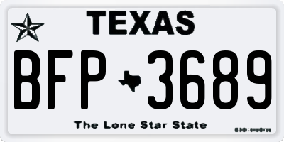 TX license plate BFP3689