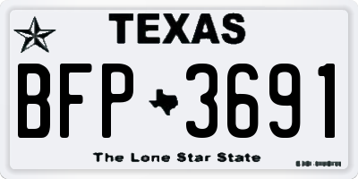 TX license plate BFP3691