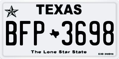 TX license plate BFP3698