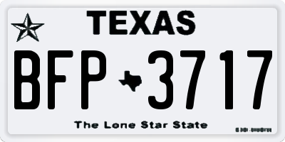 TX license plate BFP3717