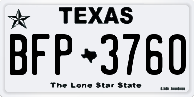 TX license plate BFP3760