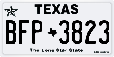 TX license plate BFP3823