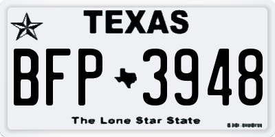 TX license plate BFP3948