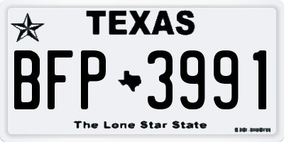 TX license plate BFP3991