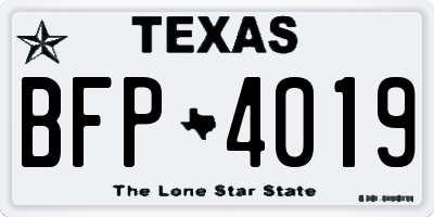 TX license plate BFP4019