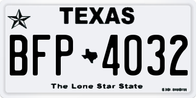 TX license plate BFP4032