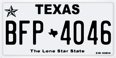TX license plate BFP4046