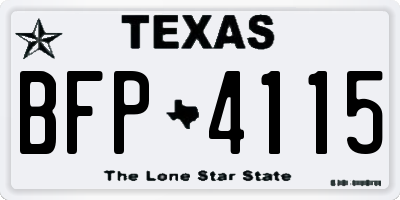 TX license plate BFP4115