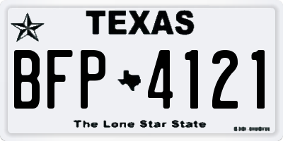 TX license plate BFP4121