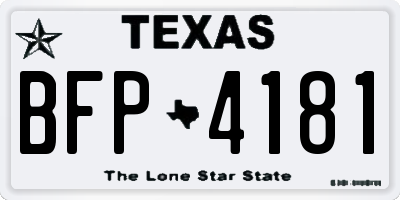 TX license plate BFP4181