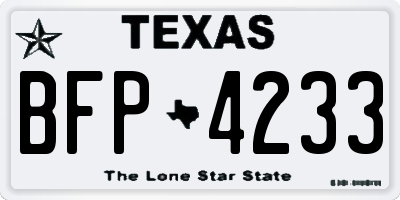 TX license plate BFP4233